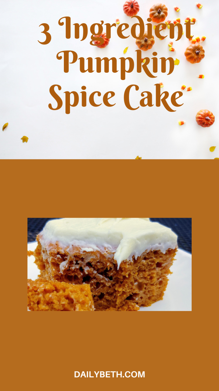 3 Ingredient Pumpkin Spice Cake